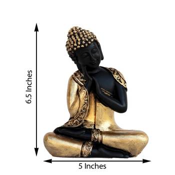 Golden Finish Handcrafted Thinking Buddha 1