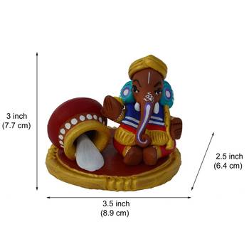 Teracotta Lord Ganesha with Makhan 3