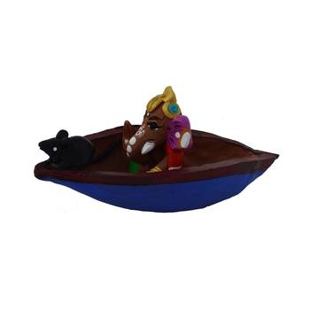 Teracotta Blessing Lord Ganesha in Boat 1