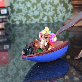 Teracotta Blessing Lord Ganesha in Boat 2