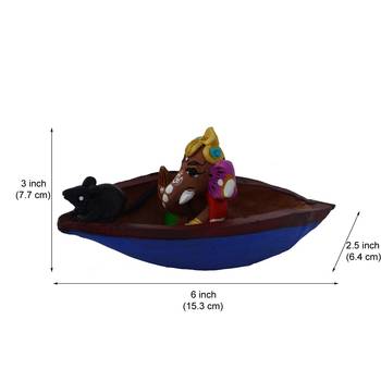 Teracotta Blessing Lord Ganesha in Boat 3