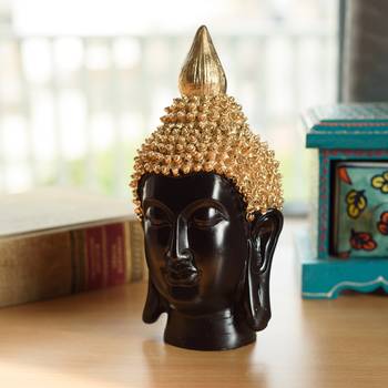 Elegant Gold Hair Buddha Head 1