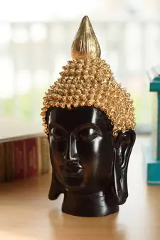 Elegant Gold Hair Buddha Head