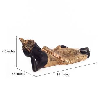 Brass Decorative Thai Reclining Buddha Antique Showpiece 3