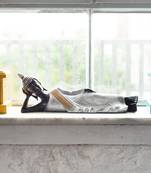 Brass Decorative Thai Reclining Buddha Antique Showpiece