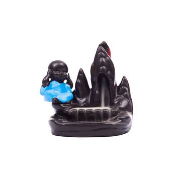 Multicolor Ceramic Plain Buddha Backflow Incense Holder Statue 2