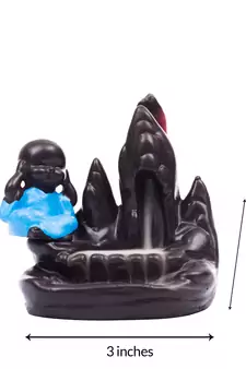 Multicolor Ceramic Plain Buddha Backflow Incense Holder Statue