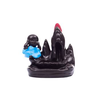 Multicolor Ceramic Plain Buddha Backflow Incense Holder Statue 4