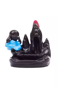 Multicolor Ceramic Plain Buddha Backflow Incense Holder Statue
