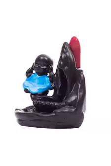 Multicolor Ceramic Plain Buddha Backflow Incense Holder Statue