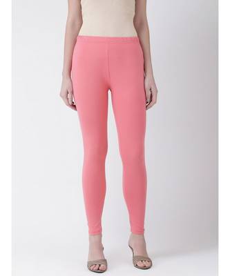 Persian Pink Solid Cotton Lycra Legging 1