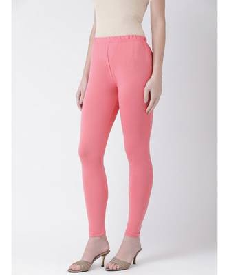 Persian Pink Solid Cotton Lycra Legging 2