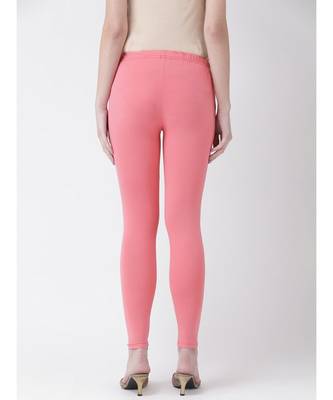 Persian Pink Solid Cotton Lycra Legging 3