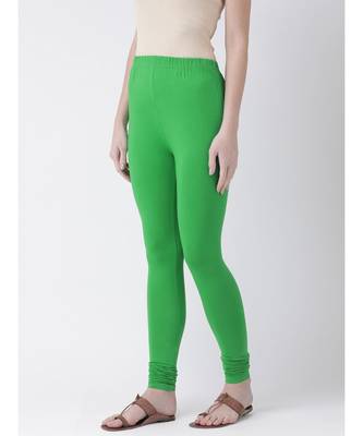 Dark Green Solid Cotton Lycra Legging 2