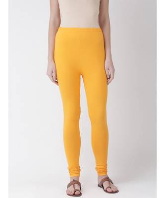 Mustard Solid Cotton Lycra Legging 1