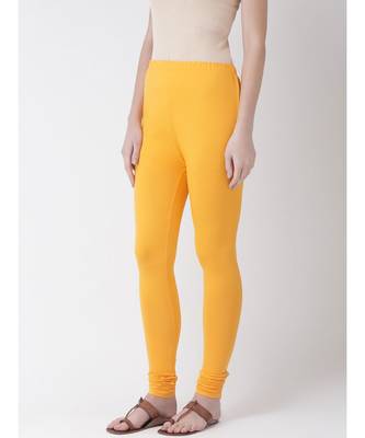 Mustard Solid Cotton Lycra Legging 2