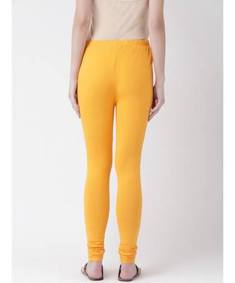 Mustard Solid Cotton Lycra Legging 3