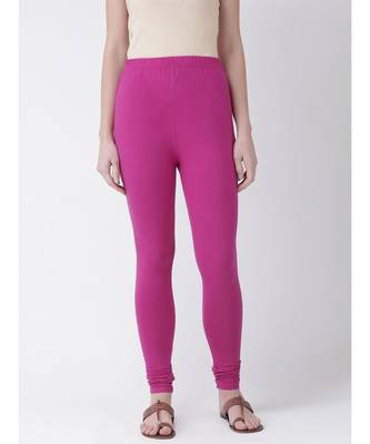 Magenta Solid Cotton Lycra Legging 1