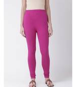 Magenta Solid Cotton Lycra Legging