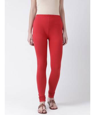 Maroon Solid Cotton Lycra Legging 1