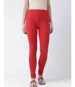 Maroon Solid Cotton Lycra Legging