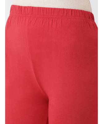 Maroon Solid Cotton Lycra Legging 4