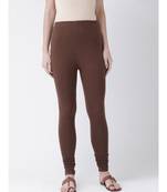 Brown Solid Cotton Lycra Legging