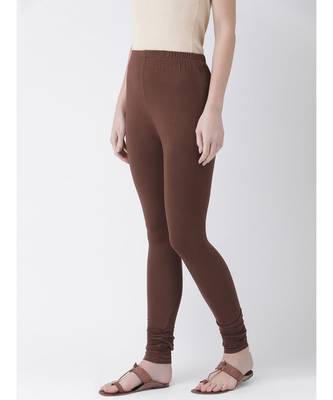 Brown Solid Cotton Lycra Legging 2
