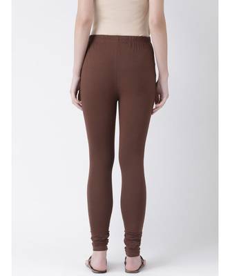 Brown Solid Cotton Lycra Legging 3