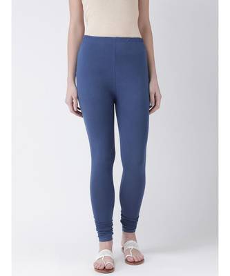Navy Blue Solid Cotton Lycra Legging 1