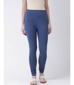 Navy Blue Solid Cotton Lycra Legging