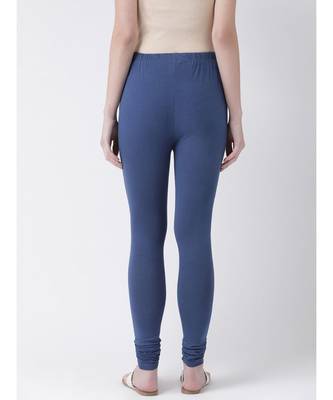 Navy Blue Solid Cotton Lycra Legging 3