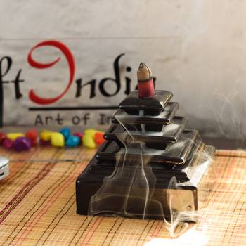 Falling Waterfall style Smoke Fountain with 10 Backflow Cones Decorative Incense Holder 1
