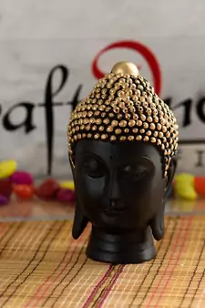 Buddha Head(13 Cm X 8 Cm, Golden)