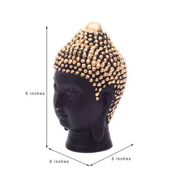 Buddha Head(13 Cm X 8 Cm, Golden) 3