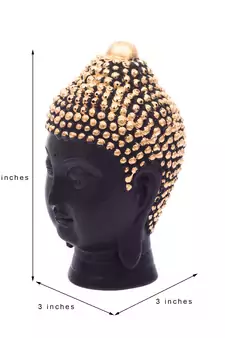 Buddha Head(13 Cm X 8 Cm, Golden)