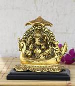Golden Lord Ganesha sitting on Swan Throne