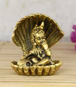 Golden Bal Gopal Krishna having Makhan Decorative Showpiece