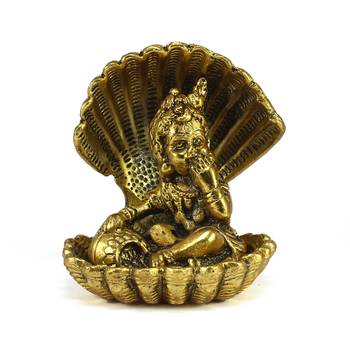 Golden Bal Gopal Krishna having Makhan Decorative Showpiece 2