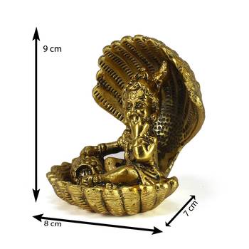 Golden Bal Gopal Krishna having Makhan Decorative Showpiece 3