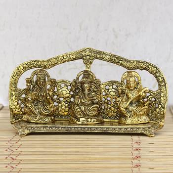 e craft india golden laxmi ganesh showpiece 1