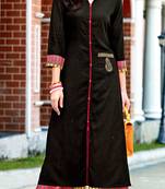 Black Rayon Block Print Embroidered  Partywear Kurti Palazzo