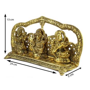 e craft india golden laxmi ganesh showpiece 3