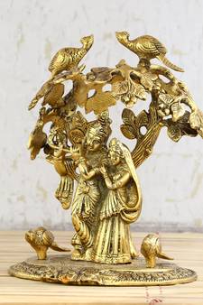 Radha Krishna Standing under Tree Showpiece