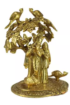 Radha Krishna Standing under Tree Showpiece