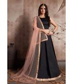 Black Colored Silk Designer Lehenga Choli With Dupatta
