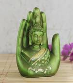 Green and Golden Handcrafted Palm Buddha