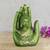 Green and Golden Handcrafted Palm Buddha