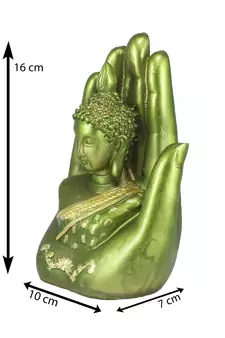Green and Golden Handcrafted Palm Buddha