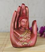 Red and Golden Handcrafted Palm Buddha